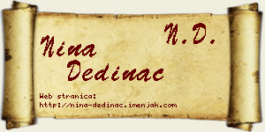 Nina Dedinac vizit kartica
